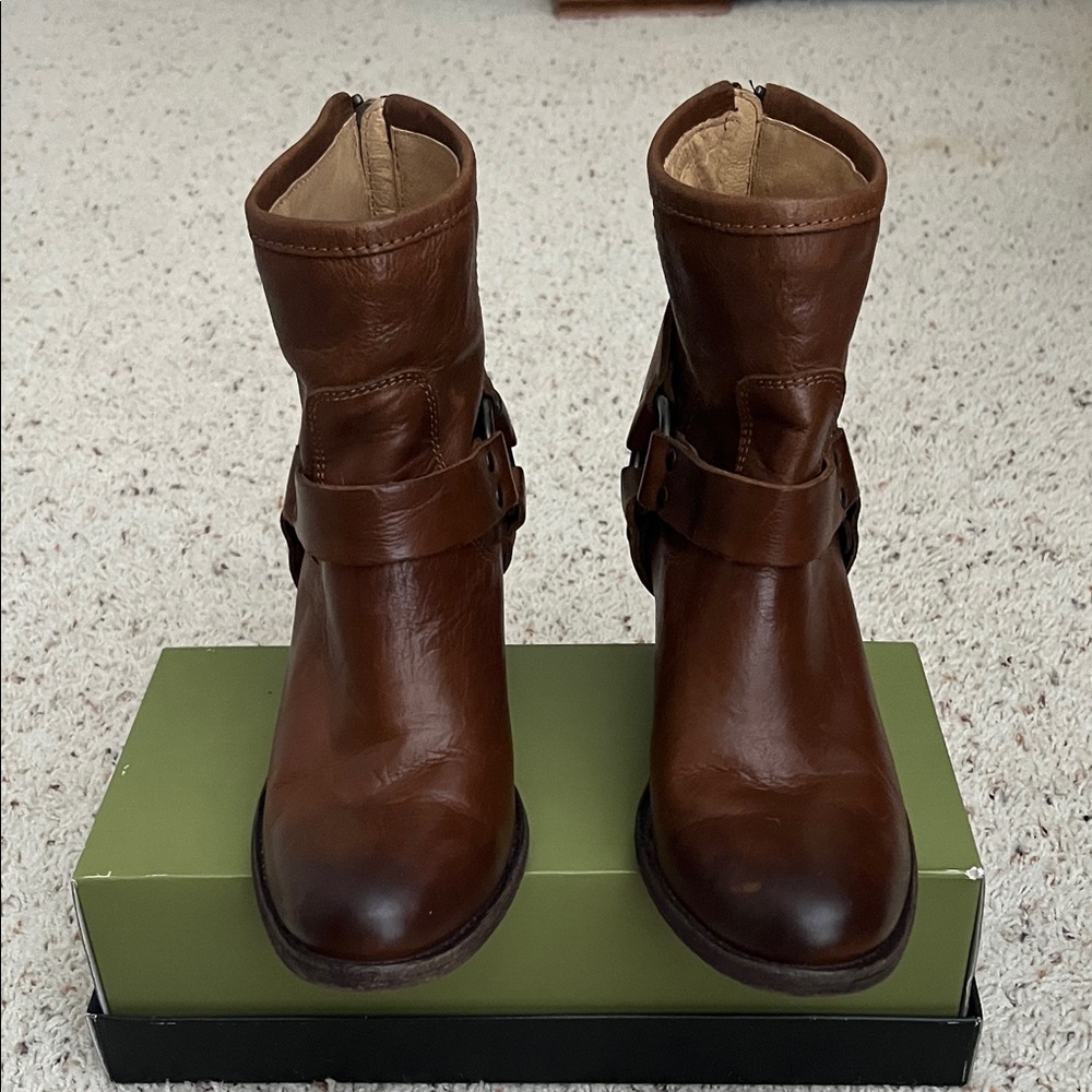 Frye Brown Leather Ankle Booties
